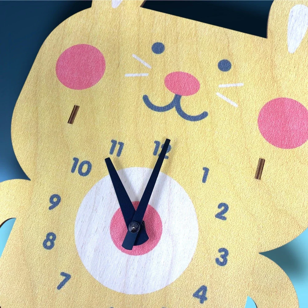 NEW Modern Moose Co. Balsa Wood Rabbit Pendulum Wall Clock Boxed PCPEN02 NWT - Picture 2 of 9